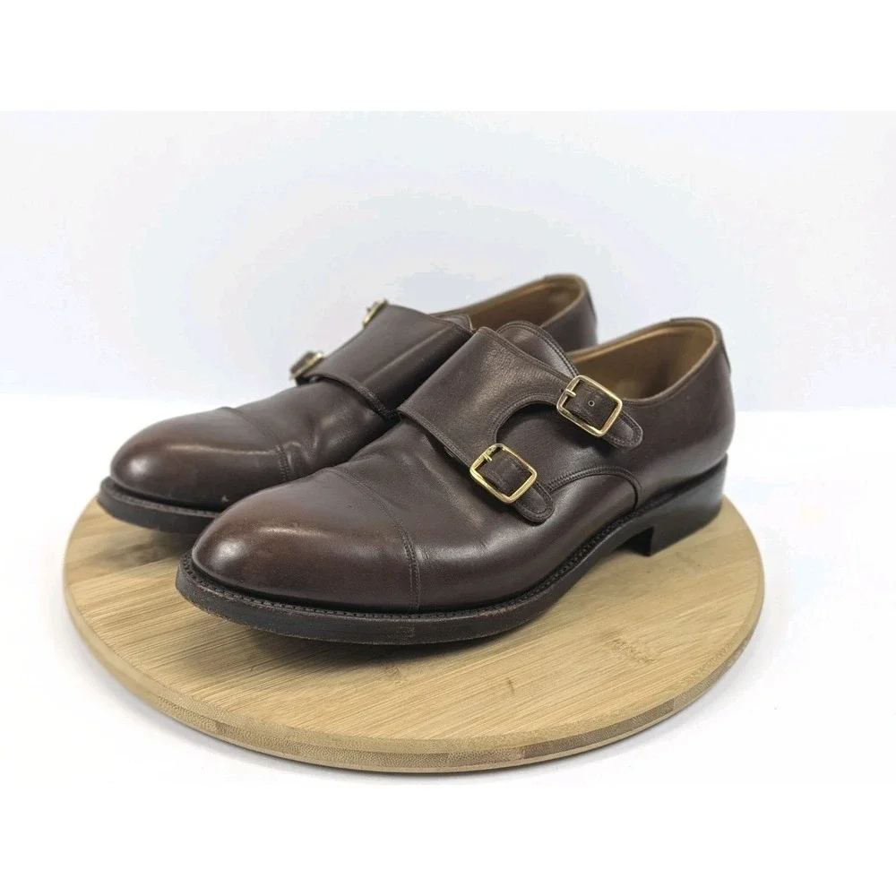Pepe Albaladejo Dress Shoes Mens 9 EE Brown Double‎ Monk Mallorca Leather Spain